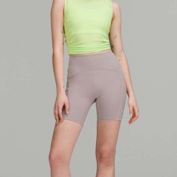 Lululemon Power Thru High-Rise Short 6" *Colour Seam in Mauve Grey size 6 - Picture 3 of 9